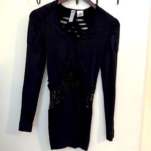 Adidas by Stella McCartney Black Bodycon Mini Dress. Size 36 (US size 4-6/S)